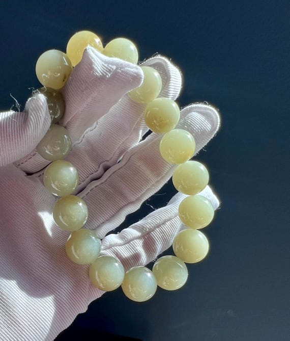 12mm Certified Natural brown white nephrite bracelet/bluish white and brown color天然糖白玉 糖青白玉手串 双色玉 #2827