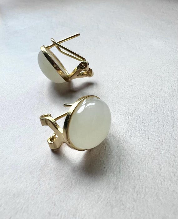 Certified natural jade/ white Nephrite earrings/ clip on Sterling silver earrings/Oval shape white nephrite天然白玉耳环 纯银耳钩 扣 润糯老料#8762