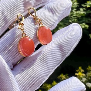 Certified Natural Sichuan Nanhong Agate Earrings/southern