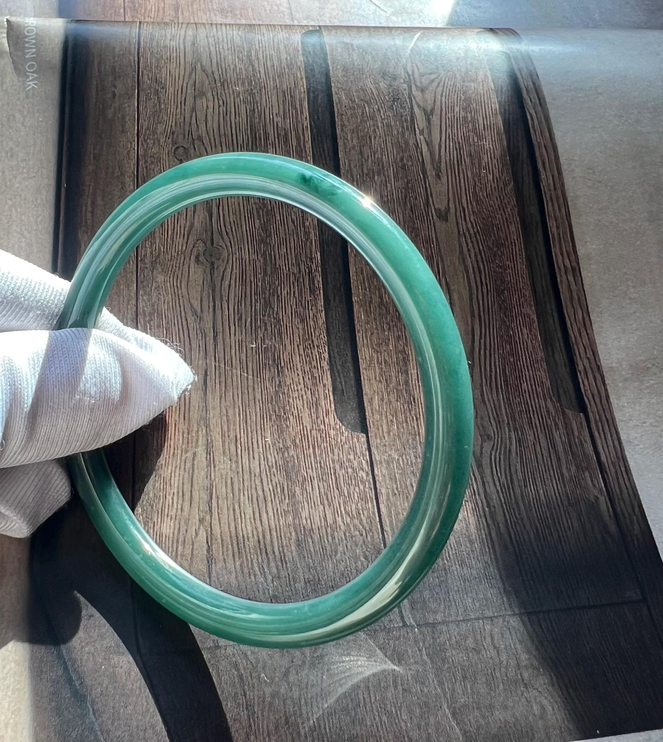 58.1 mm 認定天然未処理グレード A 翡翠バングル/グアテマラ翡翠