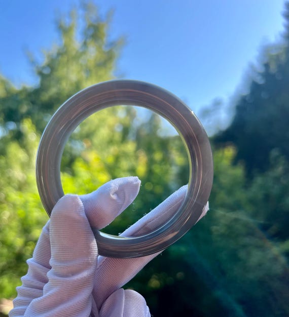56.8mm Certified natural jade/ old mine purple nephrite bangle /bracelet 紫气东来 天然软玉 老矿烟紫正圈手镯 平安镯 烟紫葡萄紫双色 老熟料#0644 意境烟紫
