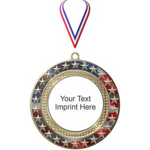 Patriotic Custom Medal: Personalized 3&quot; Medallion with Ribbon