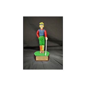 Personalized Comic Golfer Trophy – Custom Engraved Golf Award – Fun Golf Gift for Tournament or Gag Prize