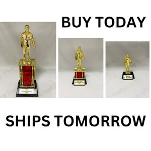 Dundie Award With Red Column Trophy The Office TV Show Trophy, Buy Today Ships Tomorrow, Dundie Award Trophy, Engraved Trophy