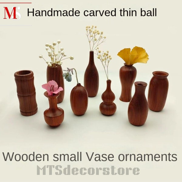 Handcrafted Black Walnut Vase, Small Wooden Vase – Sleek Solid Wood, Ideal for Home Decor Dining Table Decoration – Unique Housewarming Gift