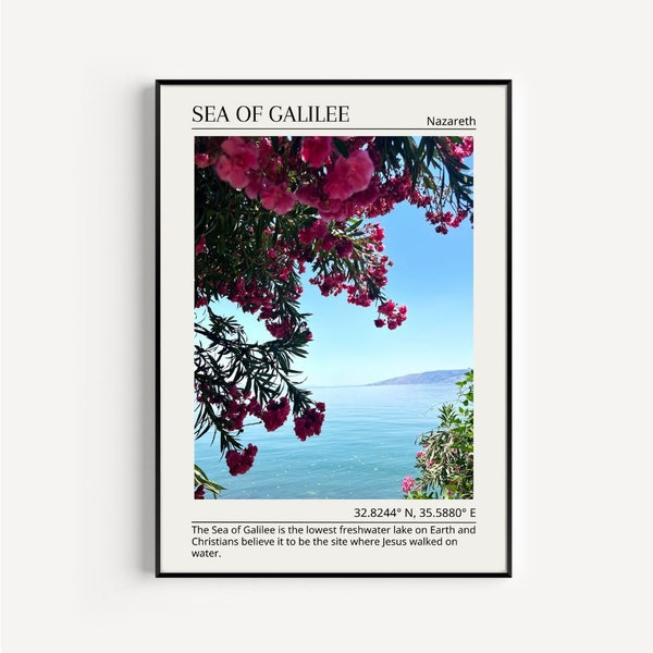 The Sea of Galilee Poster, Holy Land Poster, Digital Download Print, Nazareth, Israel/Palestine