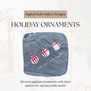 Adornos navideños con diseño digital: bordado a mano con aplique inverso