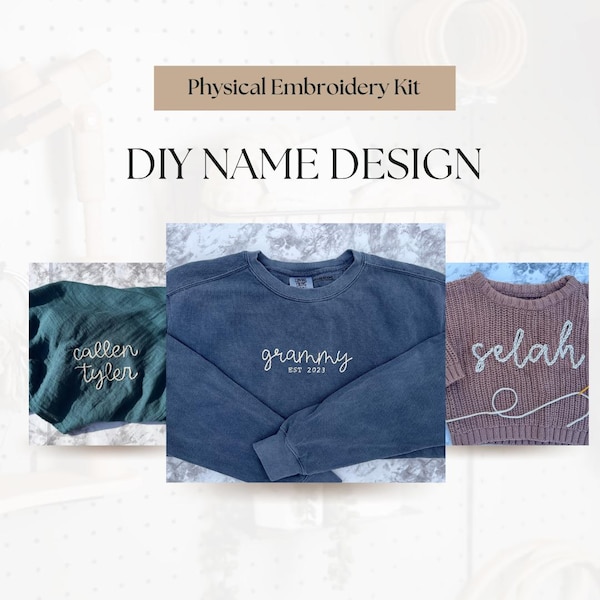 DIY hand embroidery name kit