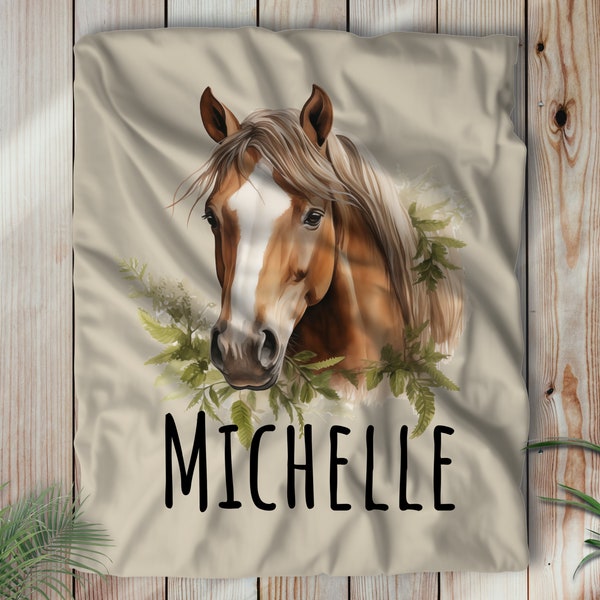 Personalized Horse Blanket | Custom Horse Blanket With Name | Personalized Blanket | Custom Name Blanket | Vintage Cottagecore Blanket