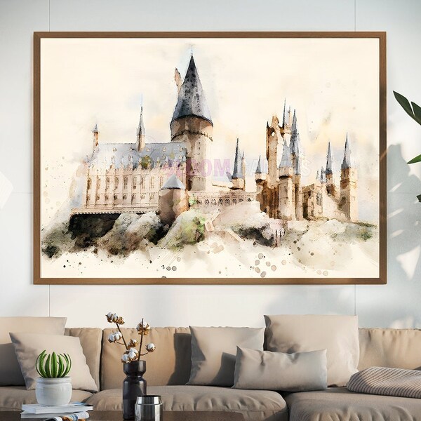 Harry School Art, Wizard School Home Decor Wall Art, Harry World Map, Movie Canvas Print, Magical World Wall Art, Fan Gift, Harry Canvas 205