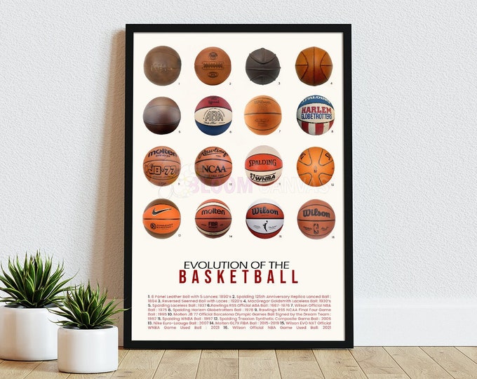 Evolution of the Basketball Poster, Basketball Gift, Game Room Decor, Basketball Wall Art, Basketball Team