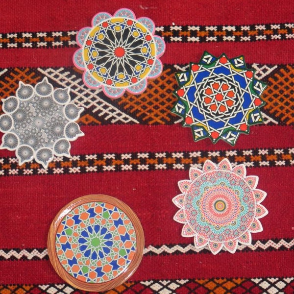 Sous-verres marocains colorés pour decoration ou l'usage