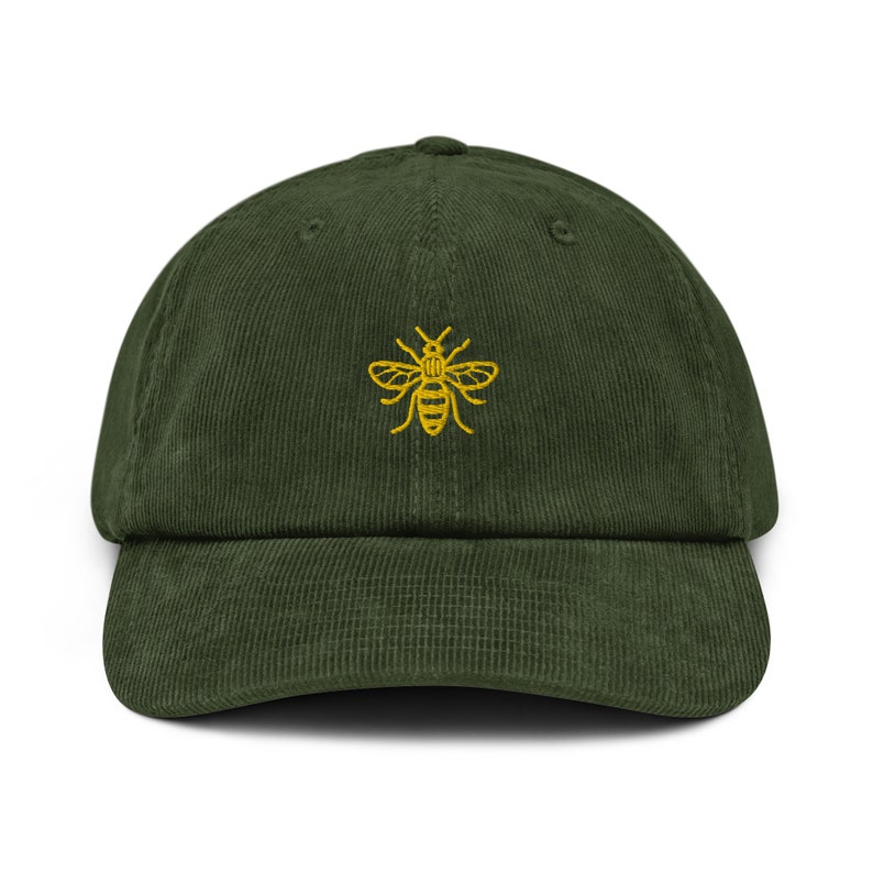 Manchester Bee Corduroy Cap - Embroidered Worker Bee Logo