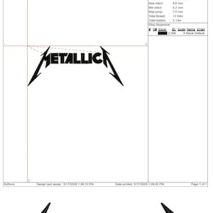 Metallica broderidesign pes dst exp jef hus vp3 direktnedladdning