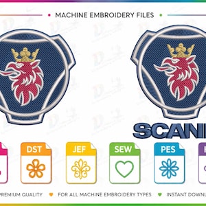 Pacchetto di ricamo con logo Scania Griffin / File per macchine da cucire per appassionati di camion (download immediato)