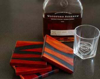 Afrikansk padauk epoxi-underlägg med flod, specialdesignad