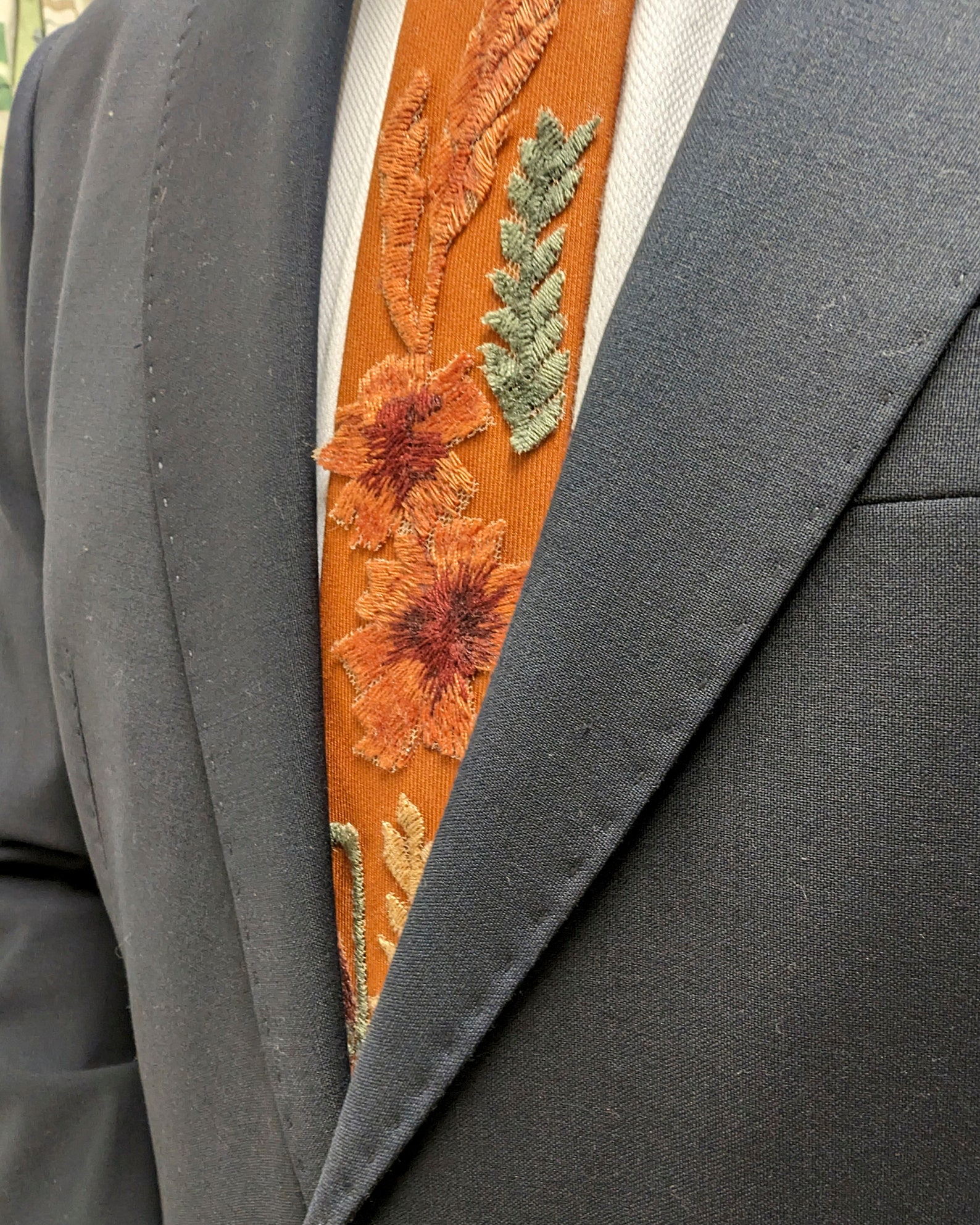 Acer Palmatum Formal Tie Embroidered Autumn Fall Leaves Tie Fabric ...