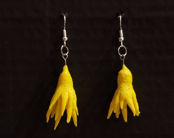 Buddha's Hand Citron (Citrus medica var. sarcodactylis) oorbellen