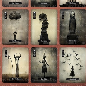 Cartes Lenormand mystiques, carte Oracle gothique, Petit Lenormand, Grand Tableau Lenormand, outils divinatoires sombres, jeu de tarot noir, cadeau gothique
