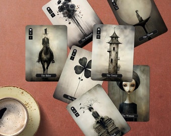 Dark Lenormand Cards, Gothic Lenormand Cards, Full Lenormand Deck, Gothic Gift, Dark Lenormand Deck, Black oracle, Dark Divination Tools