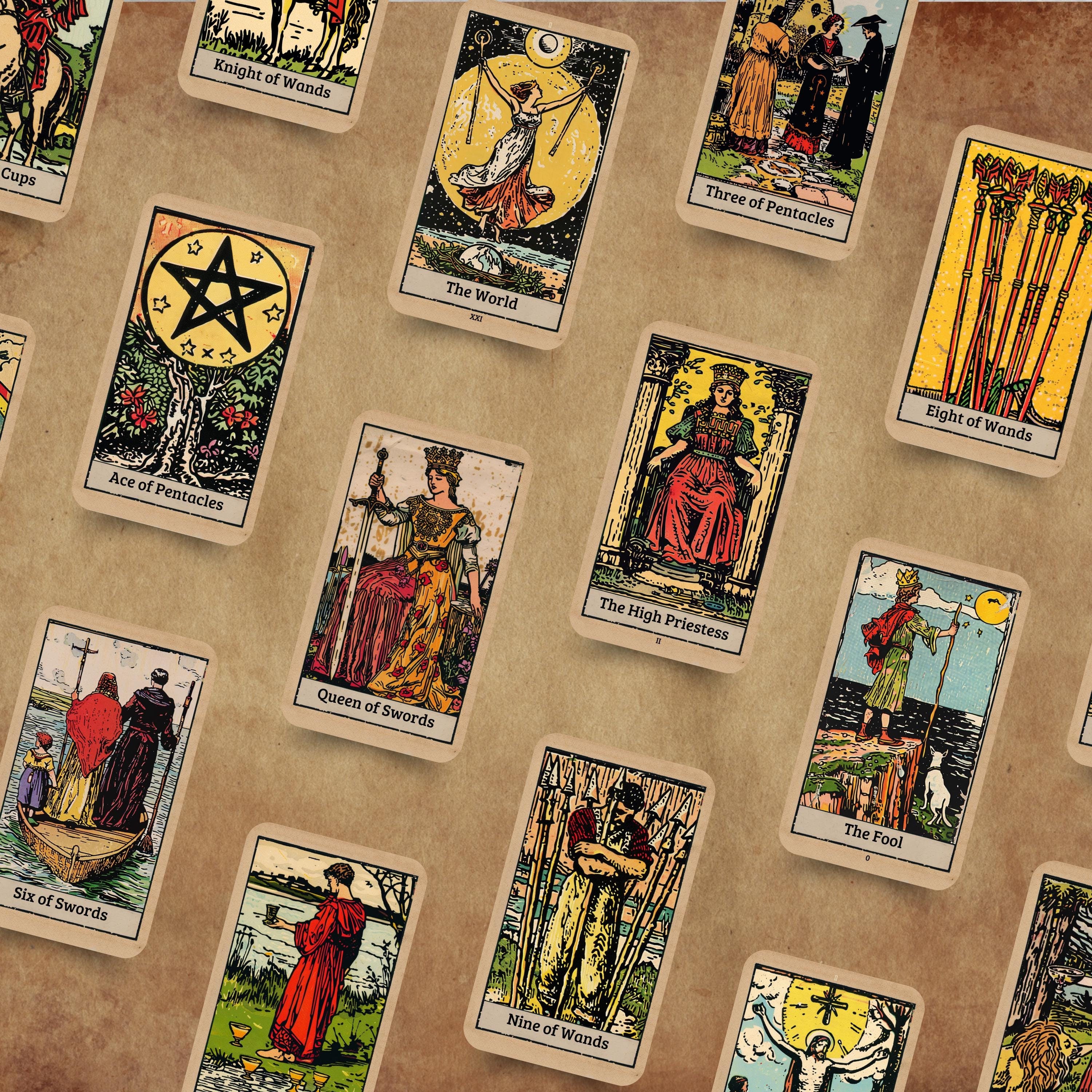 Vintage Tarot Cards, Vintage Tarot Deck, Old Tarot Deck, Old Tarot