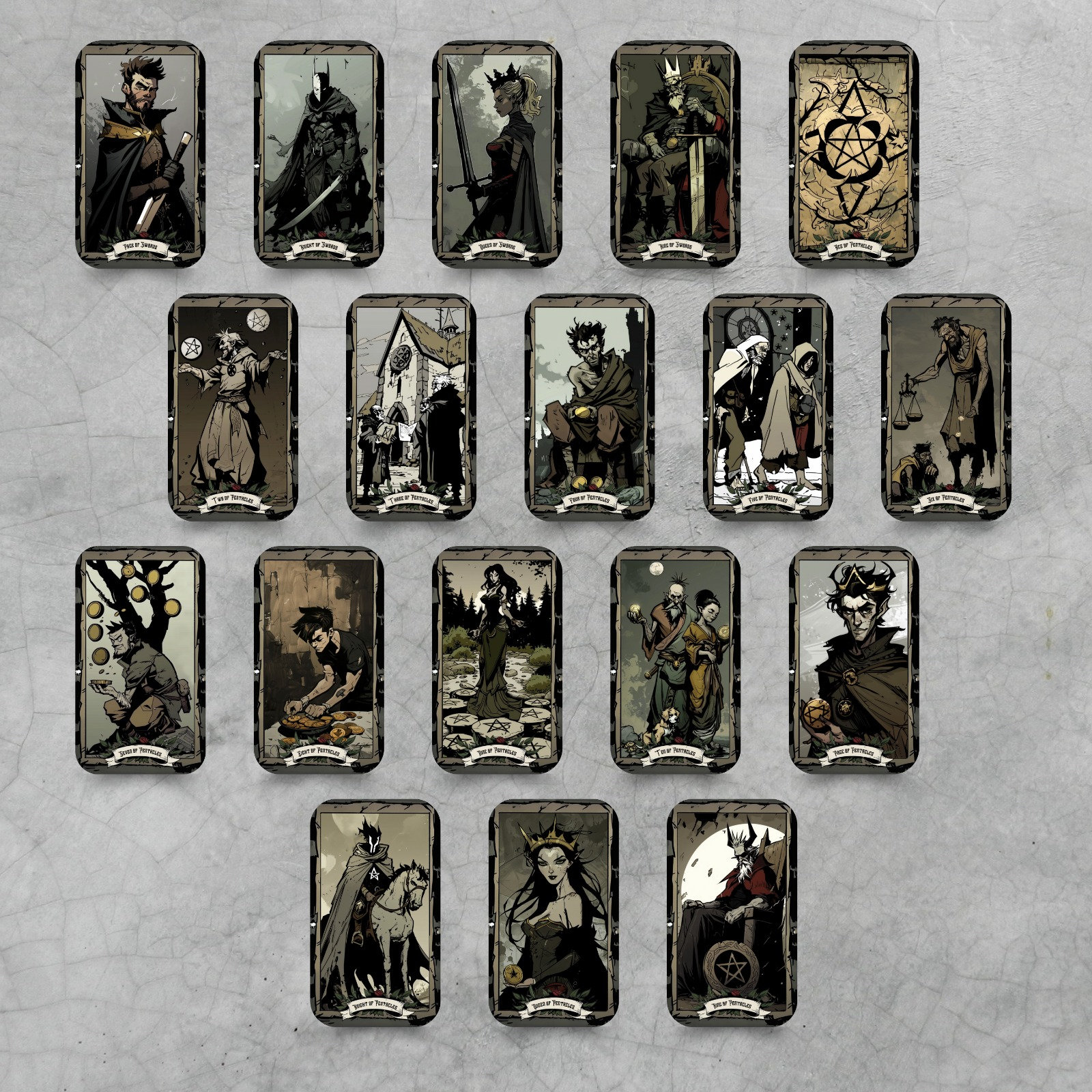 Medieval Gothic Tarot Deck, Post-apocalyptic Tarot Cards Medieval Gothic Tarot Deck, Post-apocalyptic Tarot Cards