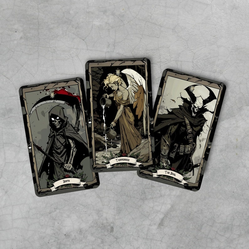 Witchy Tarot Deck, Raider Waite Tarot, Black Tarot Cards, Tarot for Beginners, Divination Tools, Black Halloween Gifts, Dark Fantasy Oracle