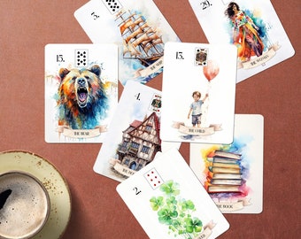 Colorful Modern Lenormand Deck, Fortune Telling Oracle Cards