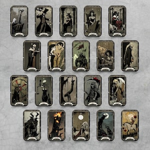 Witchy Tarot Deck, Raider Waite Tarot, Black Tarot Cards, Tarot for Beginners, Divination Tools, Black Halloween Gifts, Dark Fantasy Oracle