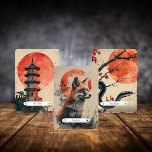Vintage Lenormand Deck, Japanese Art Deck, Oracle Cards, Sumie Art, Minimalist Oracle Deck,  Divination Tools, Petit Lenormand