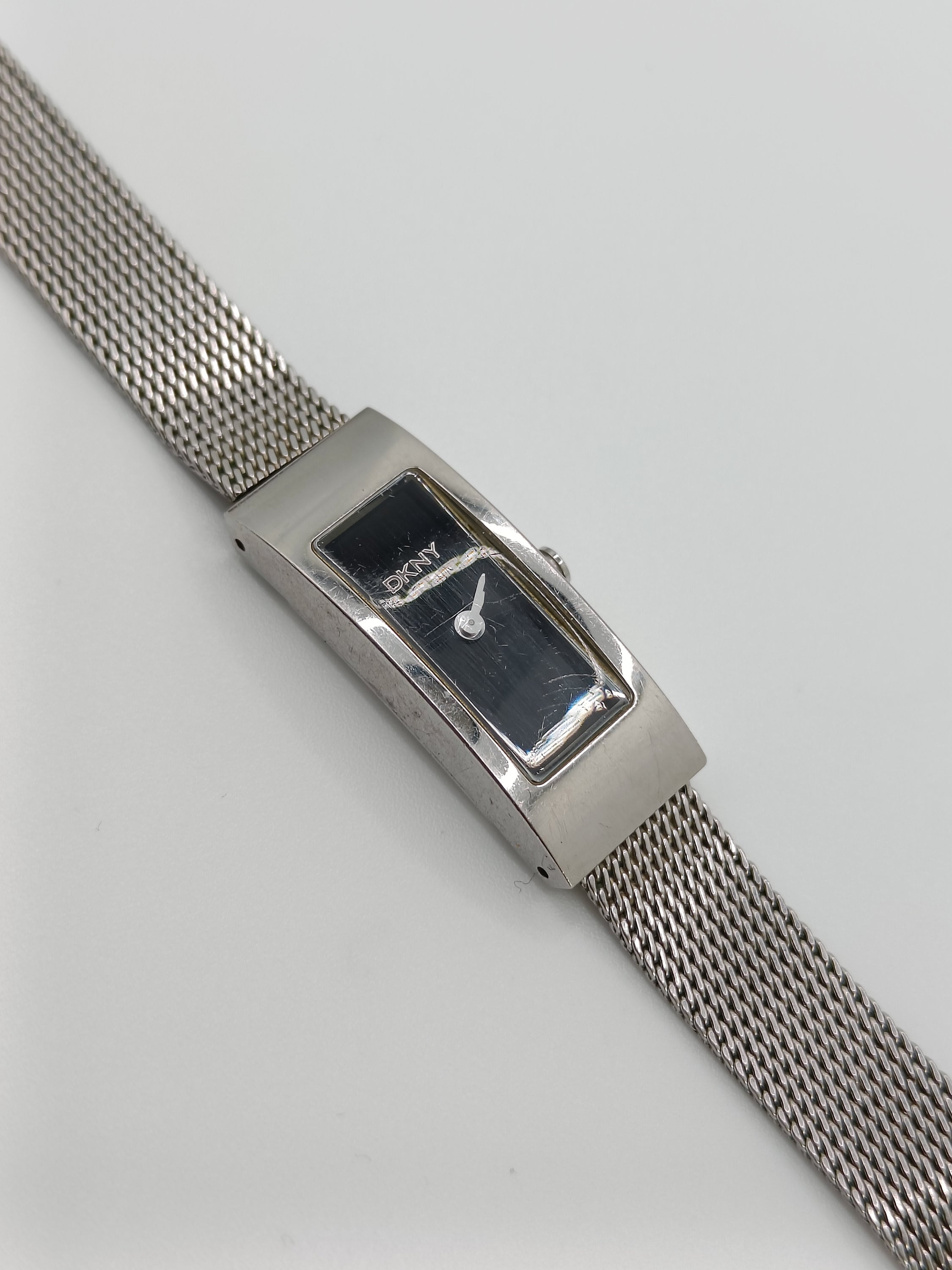 Vintage Silver Black Dial Dkny Watch