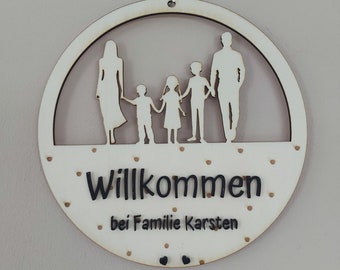 Familienbild, gelasert, personalisiert