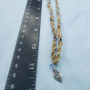 Handmade SM hemp tied beaded necklace