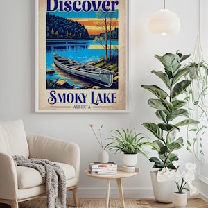Smoky Lake, Alberta – Digital Travel Poster | Vintage-Inspired Wall Art | Instant Download