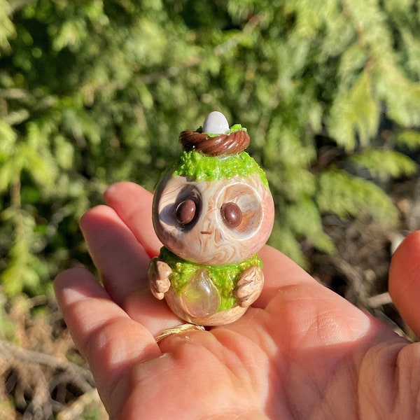 Eggy Forest Friend, Desk Friend | Handmade Polymer Clay Figurine | Made to order!