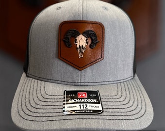 Big Horn Sheep, Leather Patch, Hat