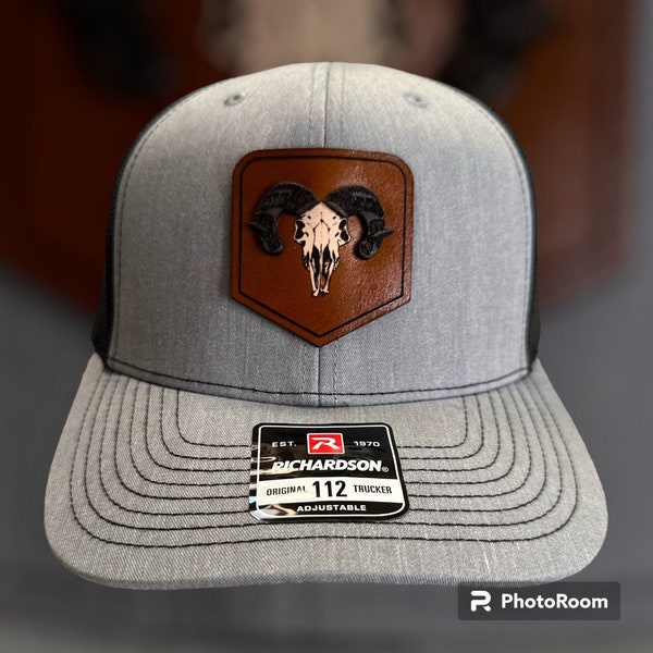 Big Horn Sheep, Leather Patch, Hat