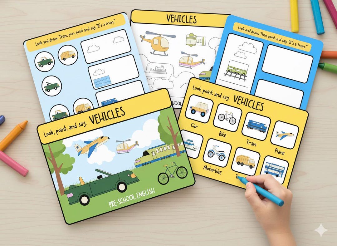 Vehicles Trace and Coloring Pages for Kids, Transportation Coloring ...