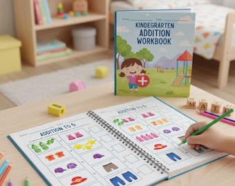 Kindergarten Addition & Numbers Workbook – Printable Math Worksheets for Kids | Homeschool Learning Printable