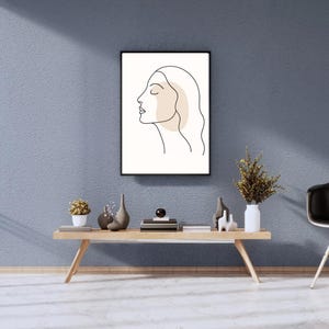 Minimalist Woman Line Art Print: Abstract Boho Home Decor (Digital Download)