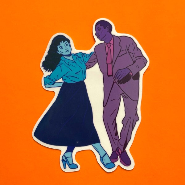 Swing Dancers Colorful Sticker