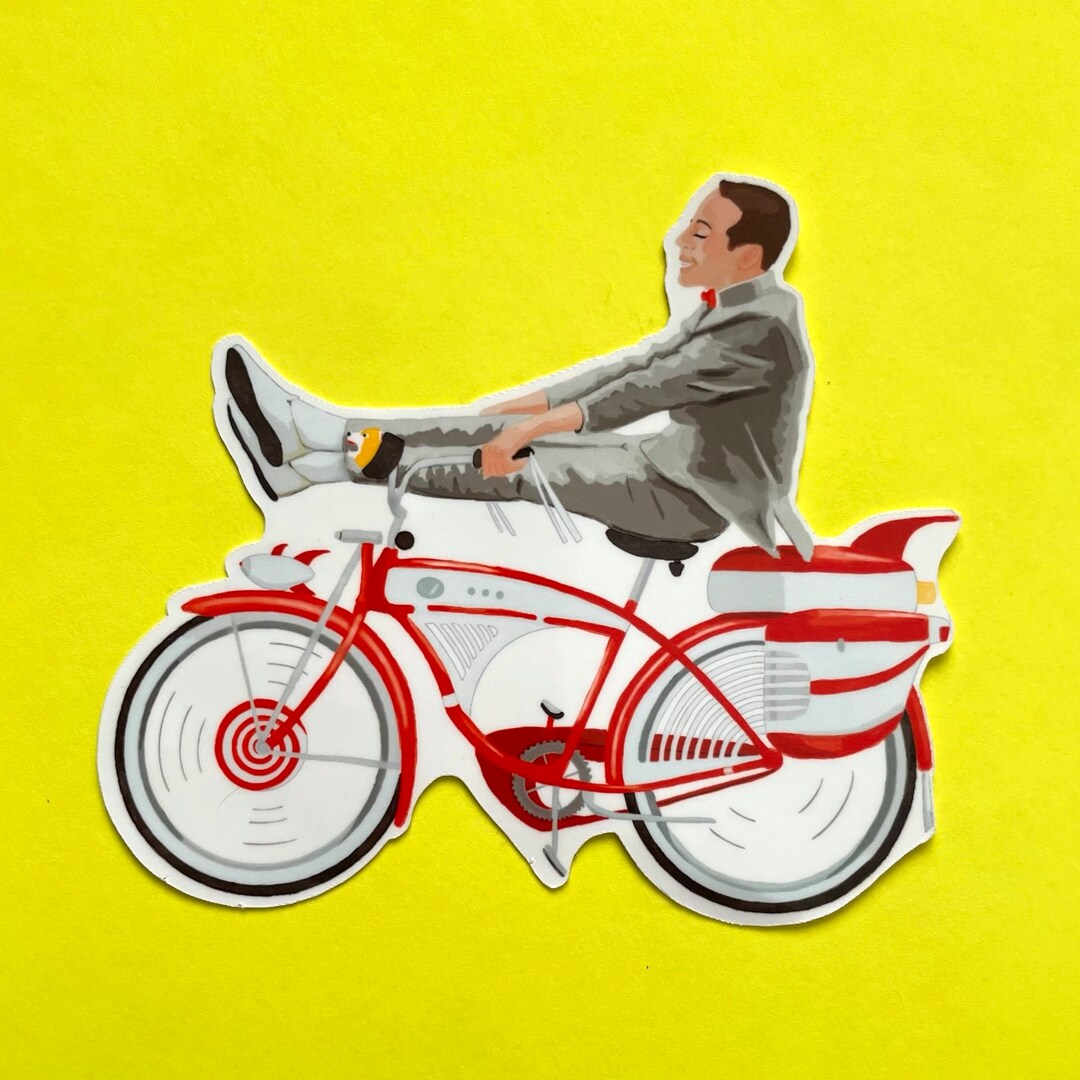 Peewee Herman on His Bike Sticker - Etsy