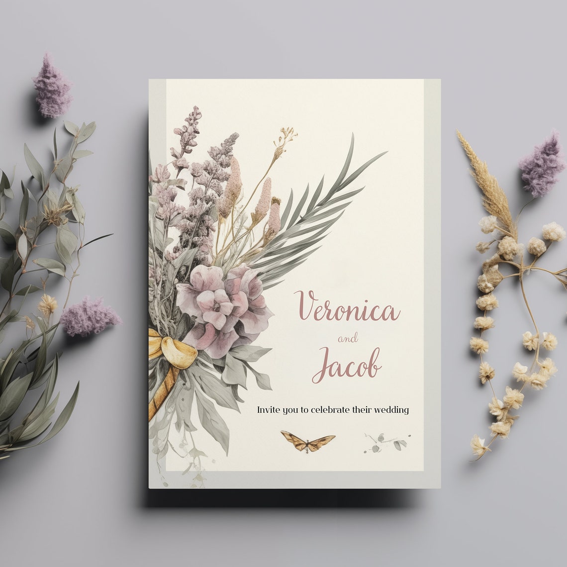 Pastel Wedding Invitation Template, Printable Wedding Invitation
