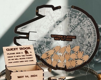 Millennium Falcon Wedding Guest Book Alternative, Acrylic Drop Box