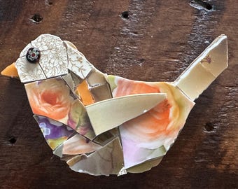 Sweet Sitting Mosaic Bird