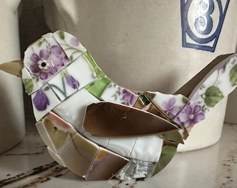 Sweet Sitting Mosaic Bird