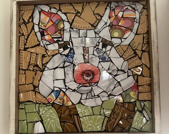 Mosaic Whimsical Pig