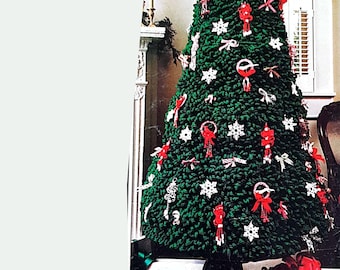 PDF MACRAME PATTERN: 1980 7 Foot Tall Christmas Tree Macrame Pattern, Vintage Macrame Pattern, Life-size Christmas Tree Macrame Pattern