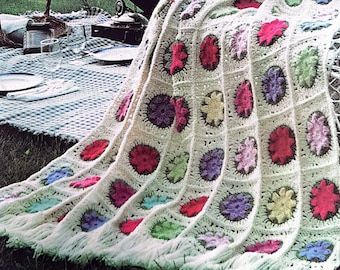 Grandmothers Flower Garden Crochet Afghan Pattern Pdf - Etsy