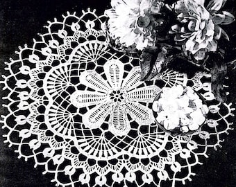 PDF CROCHET PATTERN: Vintage Dahlia Flower Doily Crochet Pattern, Vintage Flower Doily Crochet Pattern, Vintage Floral Doily Crochet Pattern